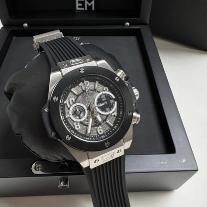 Big Bang Unico Black Silver Skeleton