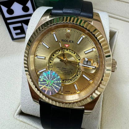 Rolex Sky-Dweller – Goldenes Dial – Oysterflex