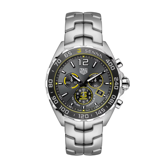 TAG Heuer Formula 1 Senna Chronograph Stainless Steel Black/Yellow – 44 mm